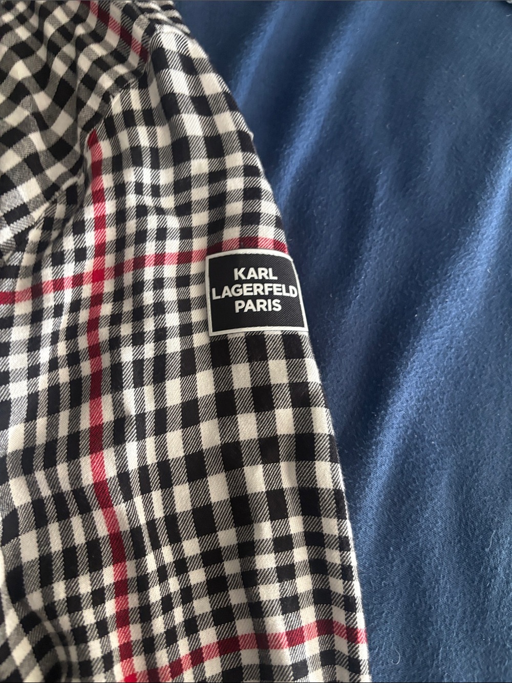 🖤 Karl Lagerfeld Paris Gingham Plaid Button Down | Size Small